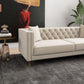 Louis Velvet Contemporary Sofa | Cream