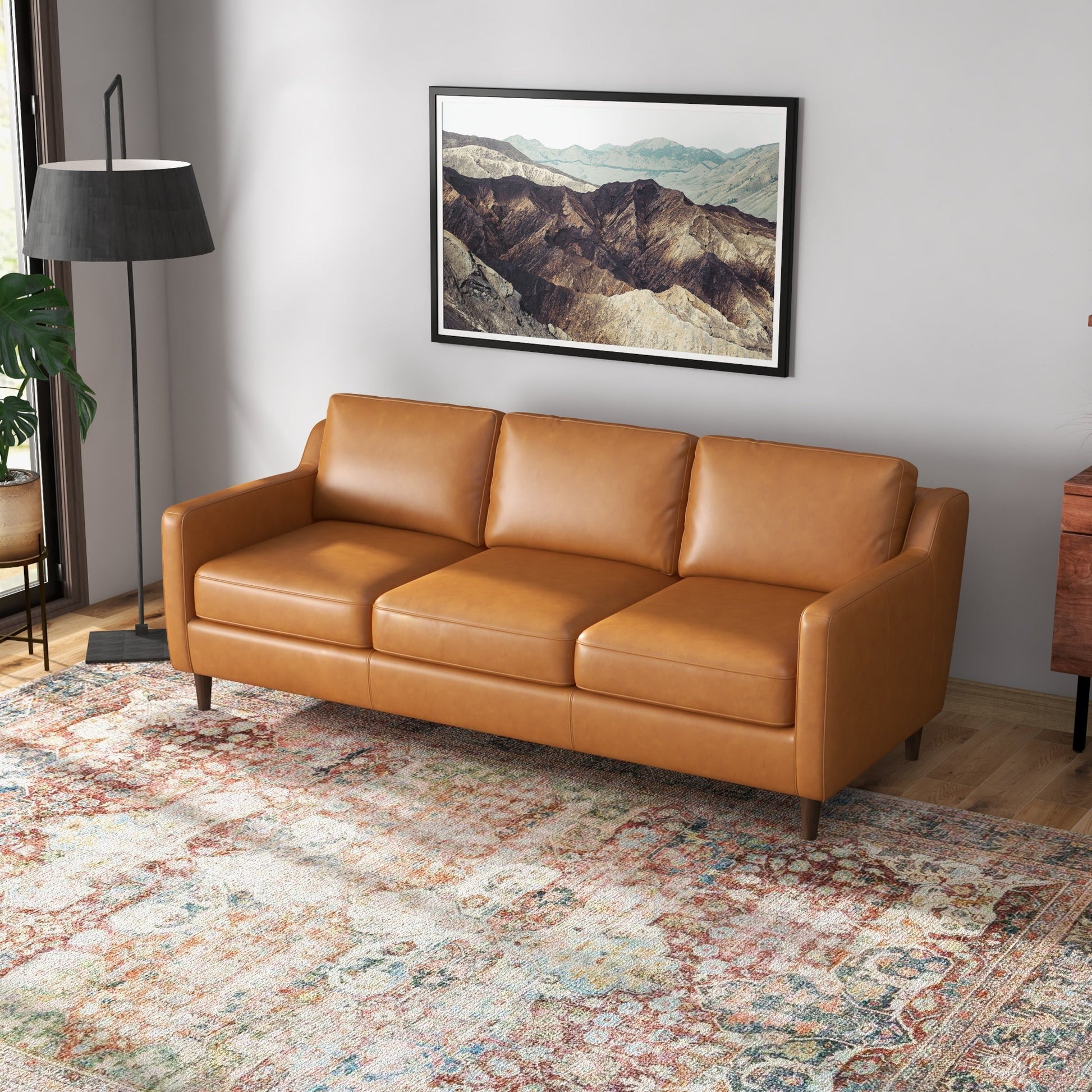 Manhattan 81" Leather Sofa | Tan