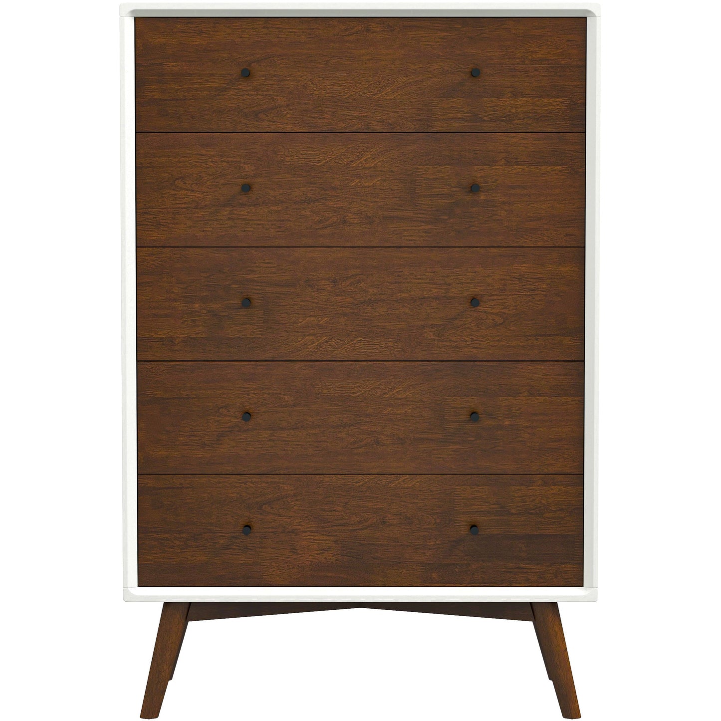 5 Drawer Dresser - Walnut/White