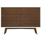 Norman 6 Drawer Dresser | Walnut/White