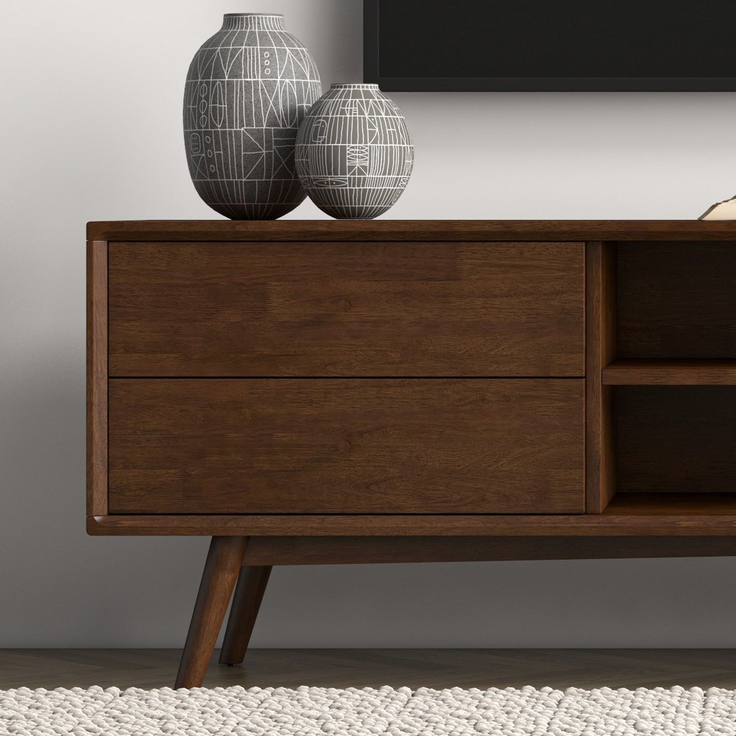 71" Modern TV Stand - Walnut