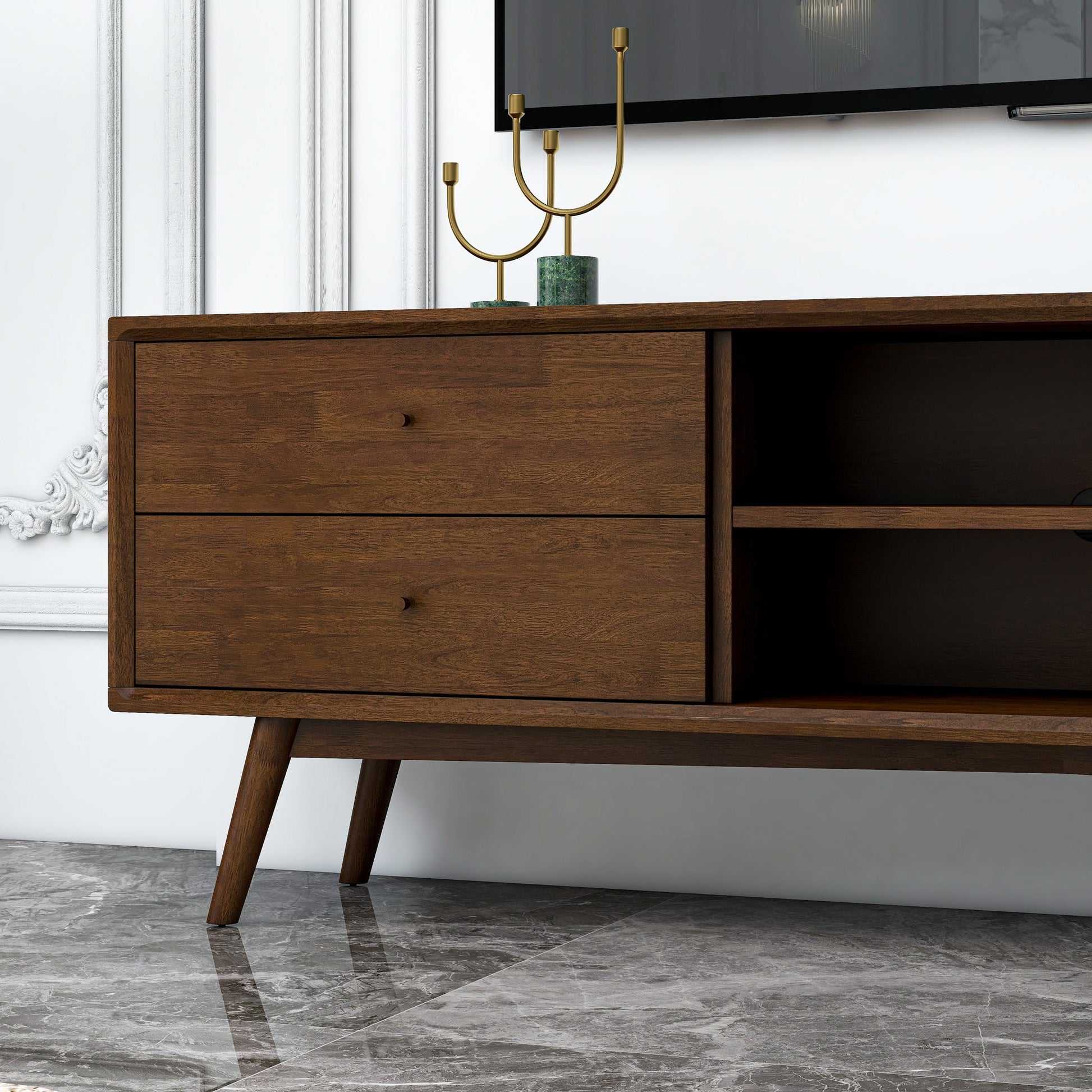 71" Modern TV Stand - Walnut