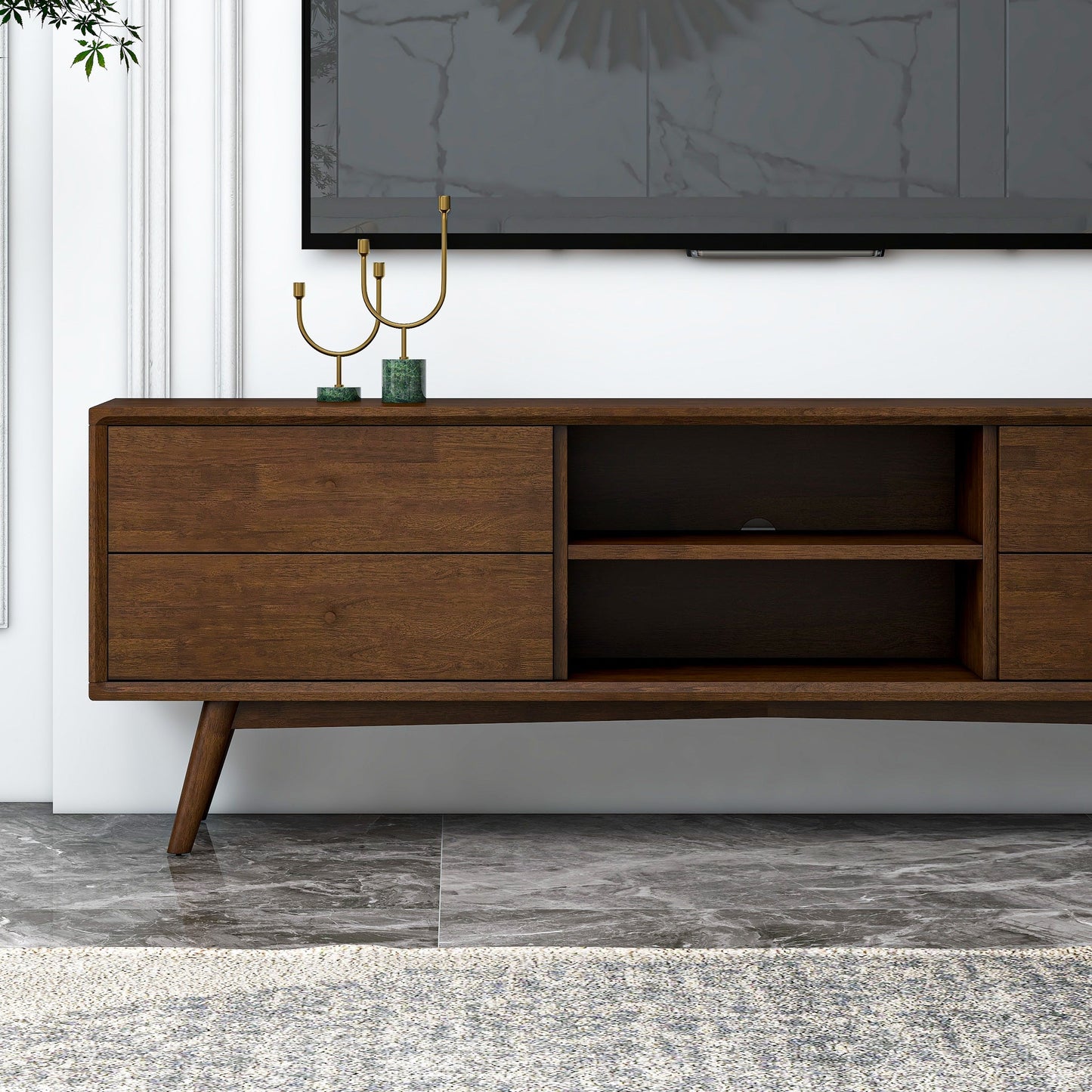 71" Modern TV Stand - Walnut