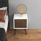 Norman Wooden Nightstand | White/Walnut