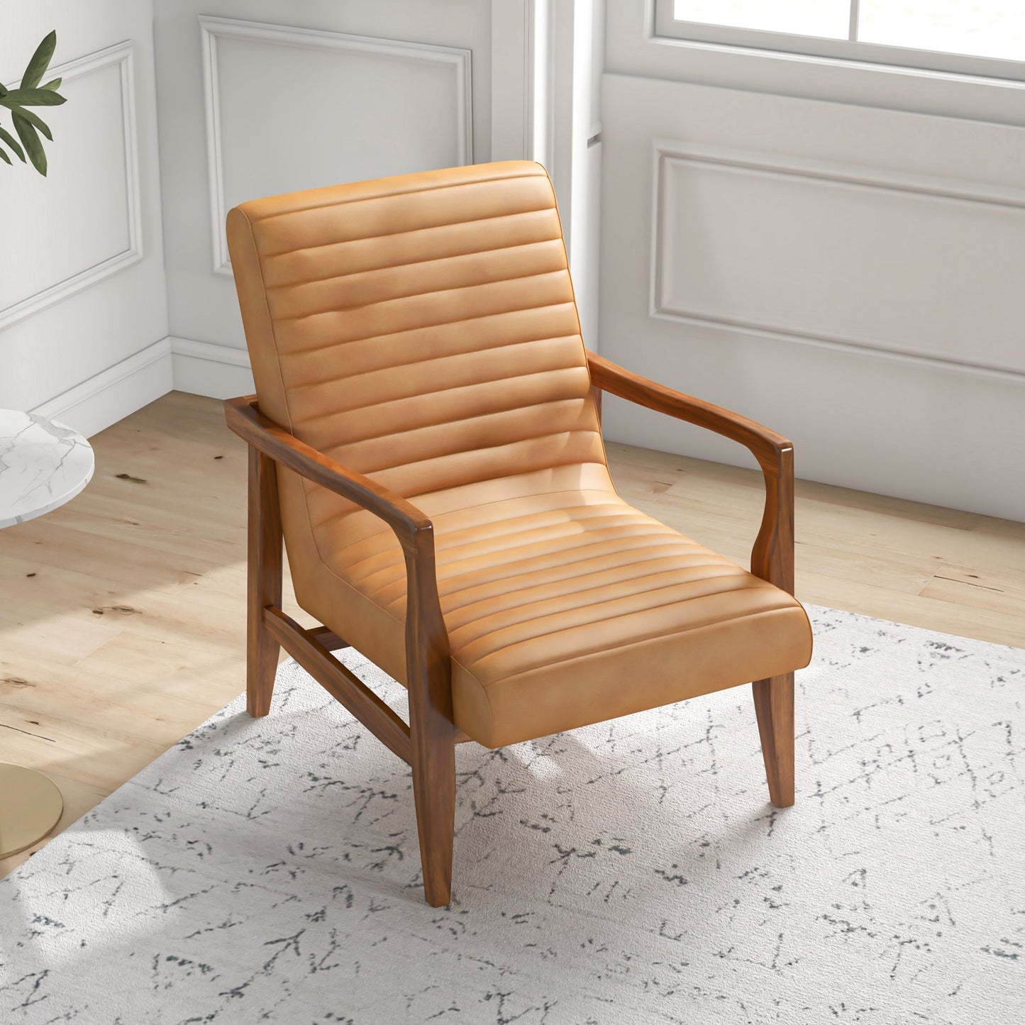 Micah Leather Lounge Chair | Tan