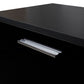 Modern 63" Media Console with 2 Storage Cabinets and Open Shelves, Black