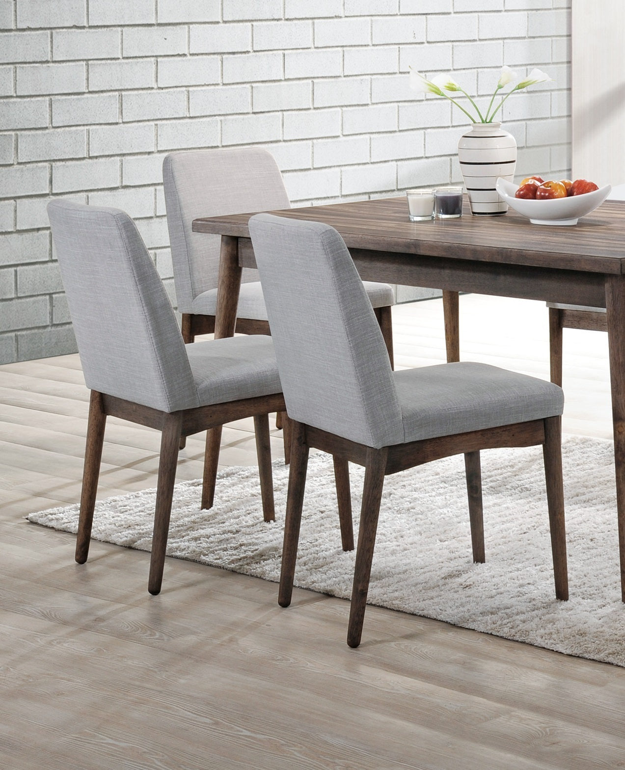 Fabric Upholstered Dining Chairs, Grey