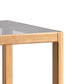 Solid Oak End Table with Tempered Glass, Light Oak