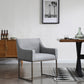 Elijah Modern Antique Brass Dining Chair, Grey & Copper