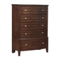 Transitional Style Bedroom Chest with 5 Drawers, Dark Cherry