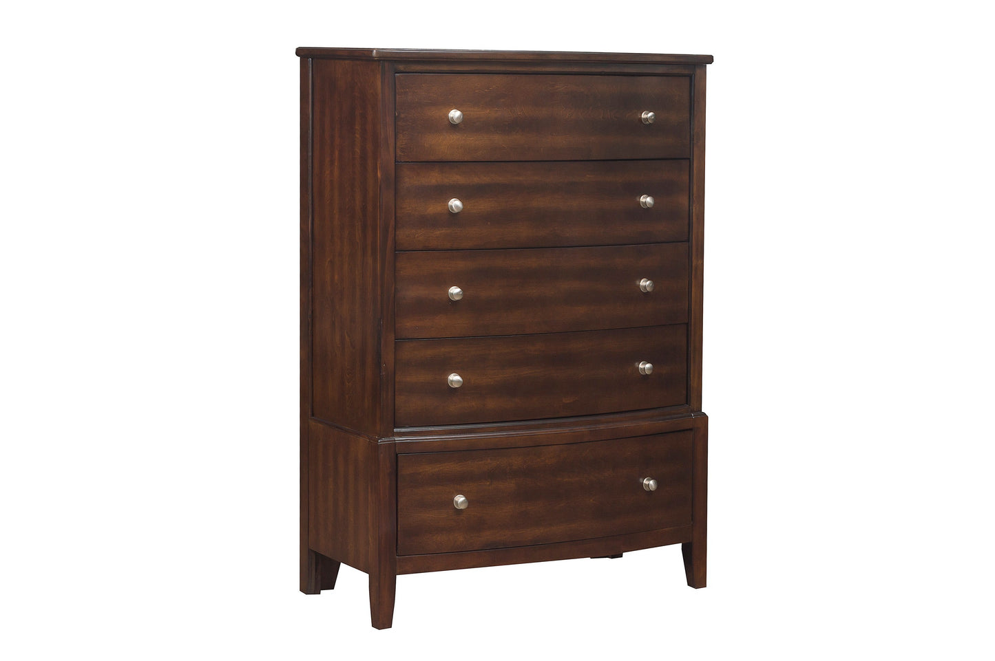 Transitional Style Bedroom Chest with 5 Drawers, Dark Cherry