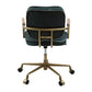 Siecross Leather Office Chair, Emerald Green