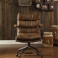 Harith Top Grain Leather Office Chair | Vintage Whiskey