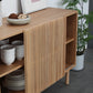 Modern Wooden Sideboard with Sliding Door, Walnut