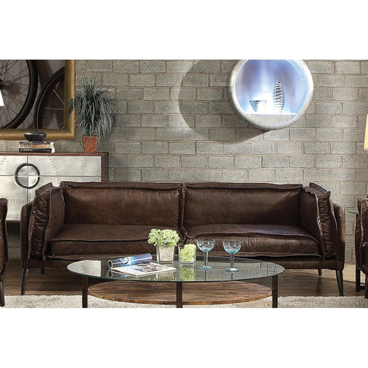 Portchester Sofa in Distress Chocolate Top Grain Leather