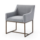 Elijah Modern Antique Brass Dining Chair, Grey & Copper