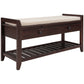 Shoe Rack Storage Bench with Cushioned Seat & Drawers, Espresso