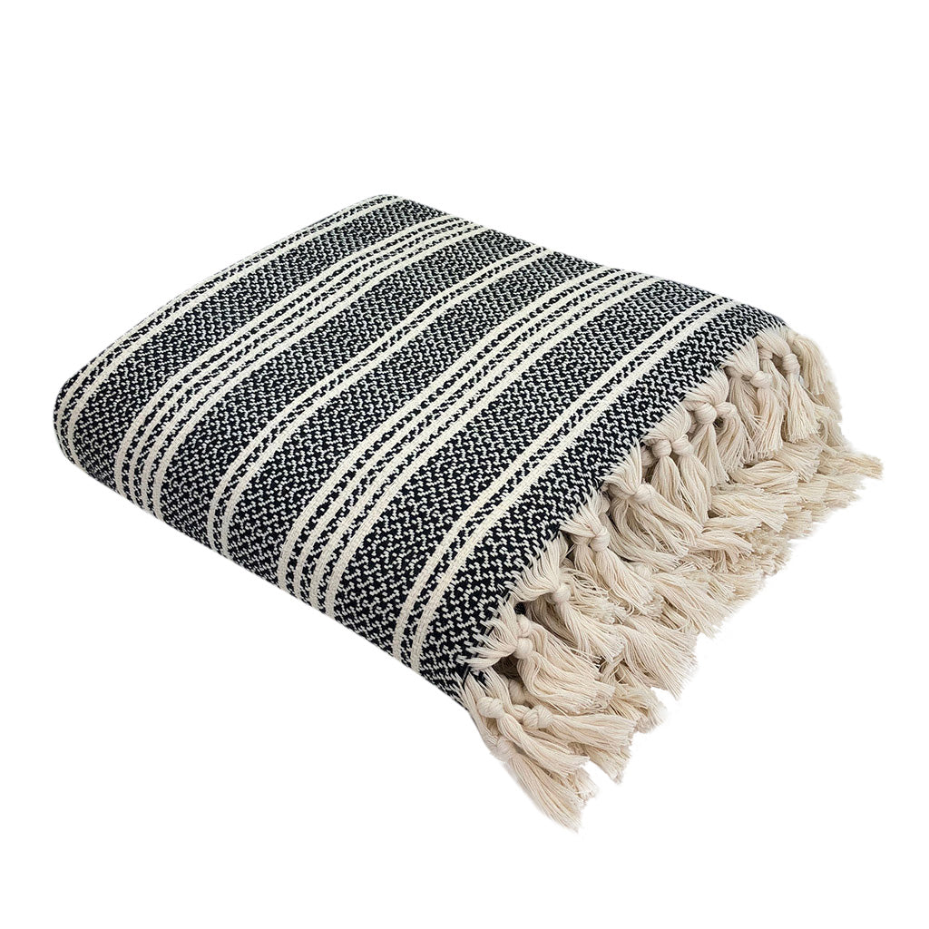 Woven Stripe Turkish Throw - Multiple Colors