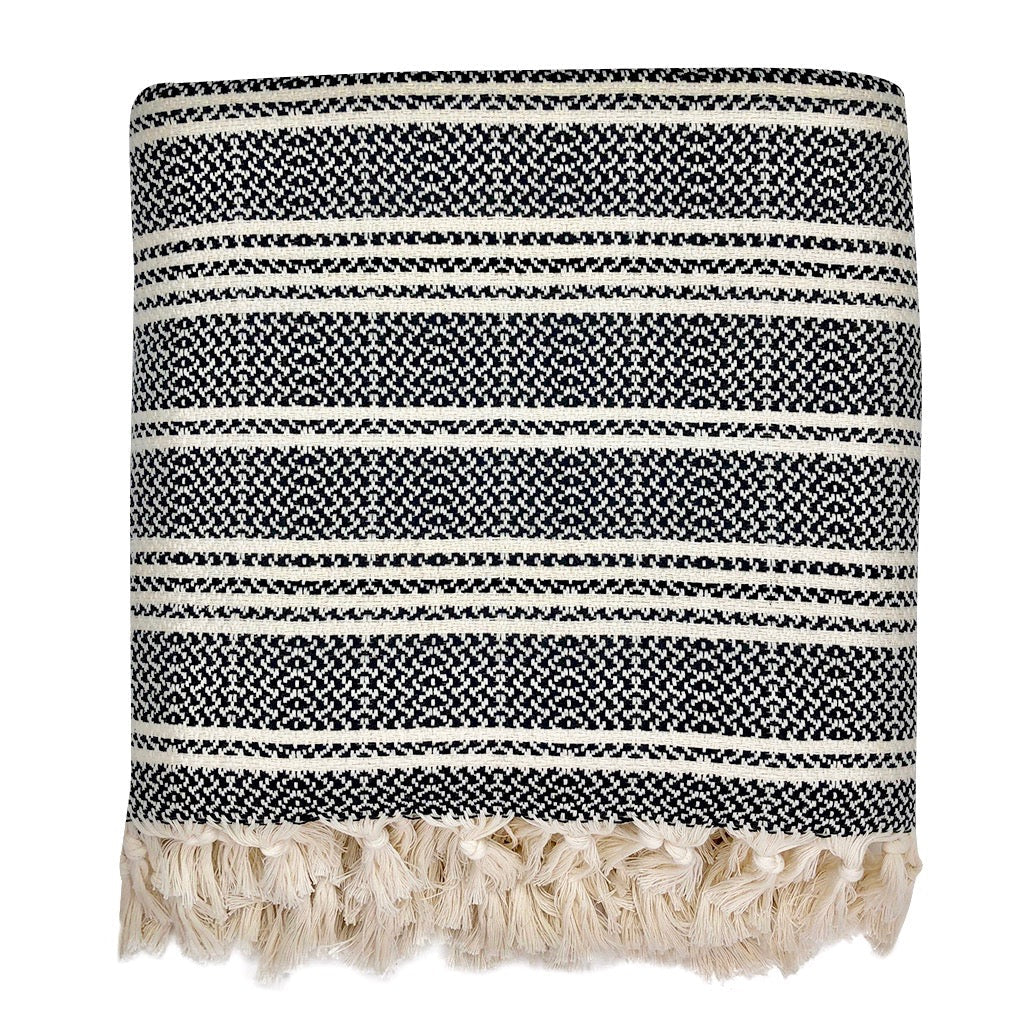 Woven Stripe Turkish Throw - Multiple Colors