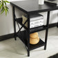 Wooden Top Extra Wide 60" Metal Frame Desk with 4 Shelves, Black