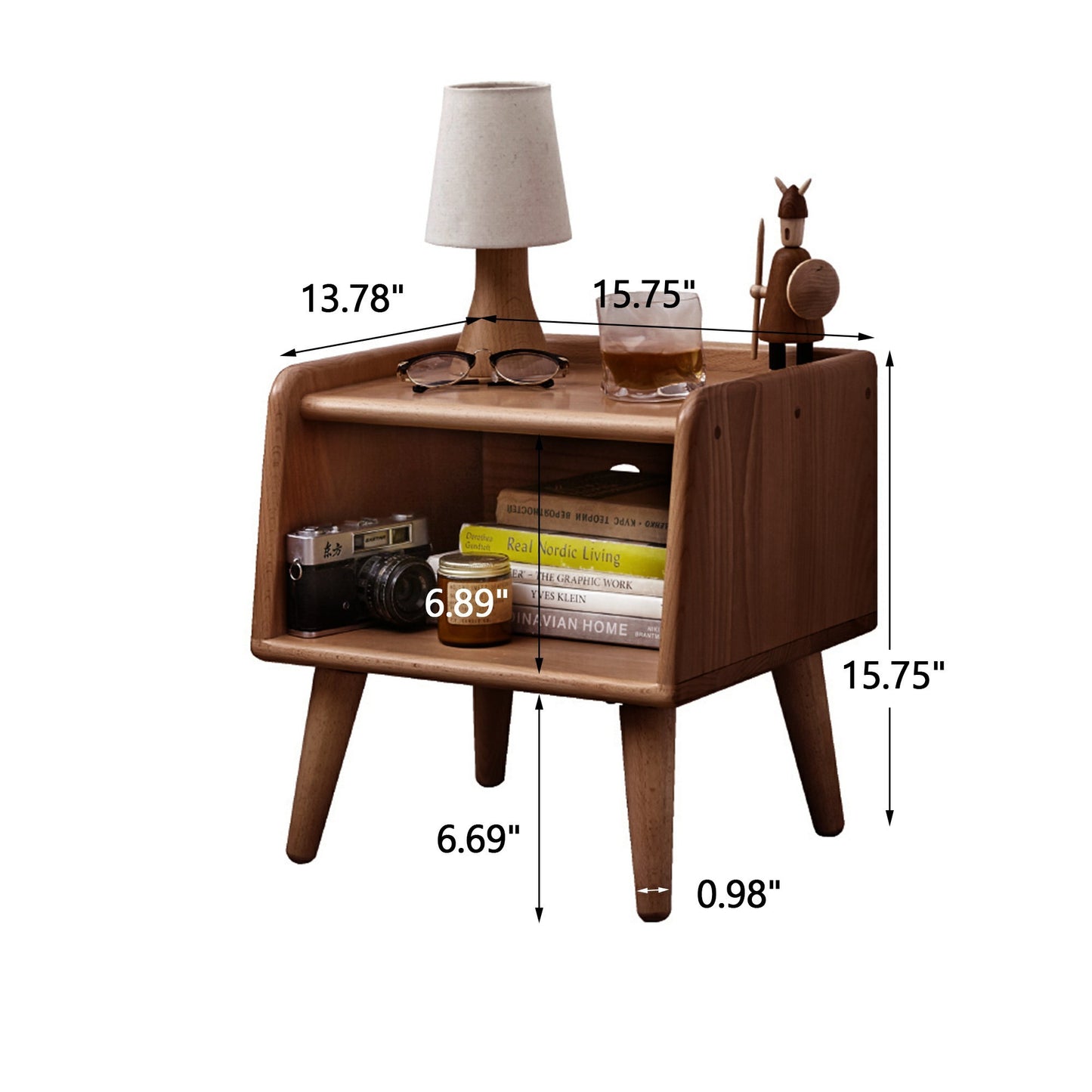 Solid Wood Compact Nordic Style Nightstand