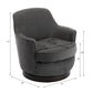 Richfield Wood Base Swivel Chair, Charcoal