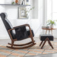 High Back Glider Rocker Chair with Ottoman, Black