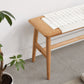 Natural Oak Wood Woven Design Bench, Light Oak / White