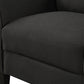 Linen Fabric 3-Seat Sofa, Black