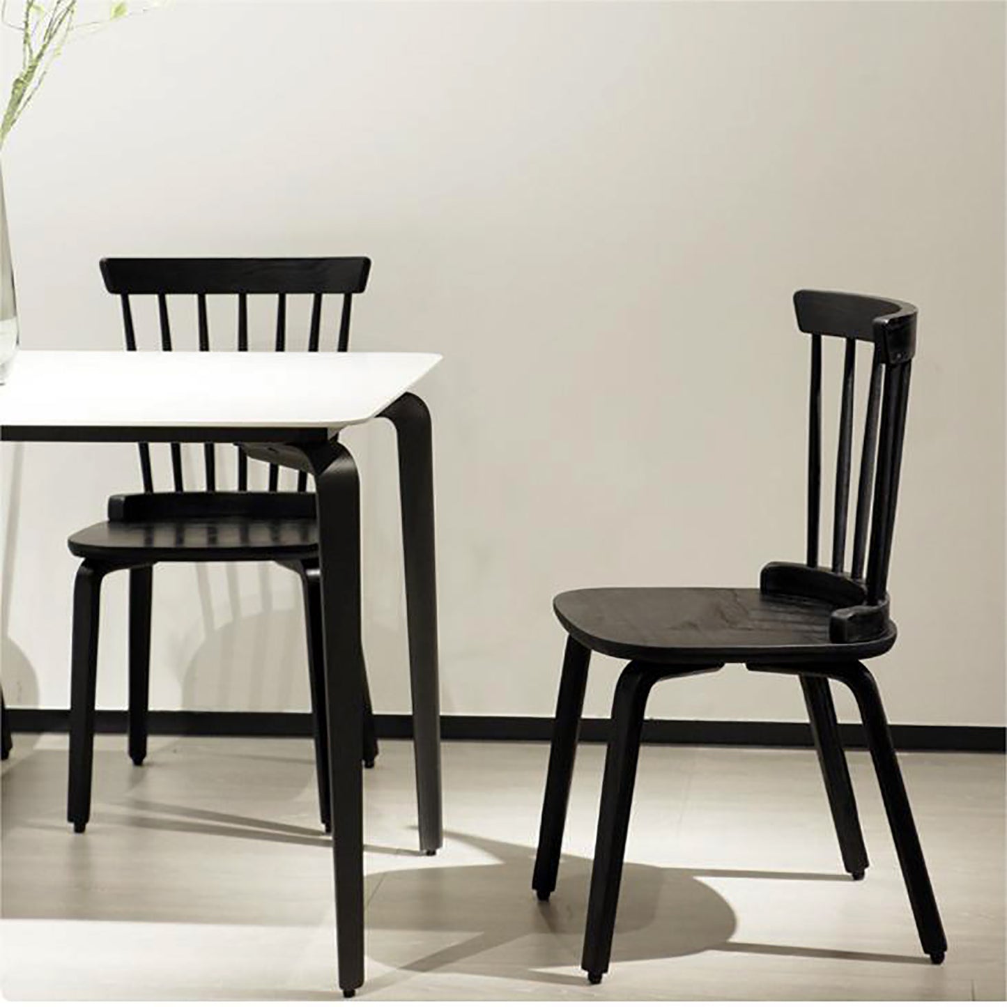 Slat Back Windsor Chair (Set of 2) - Black