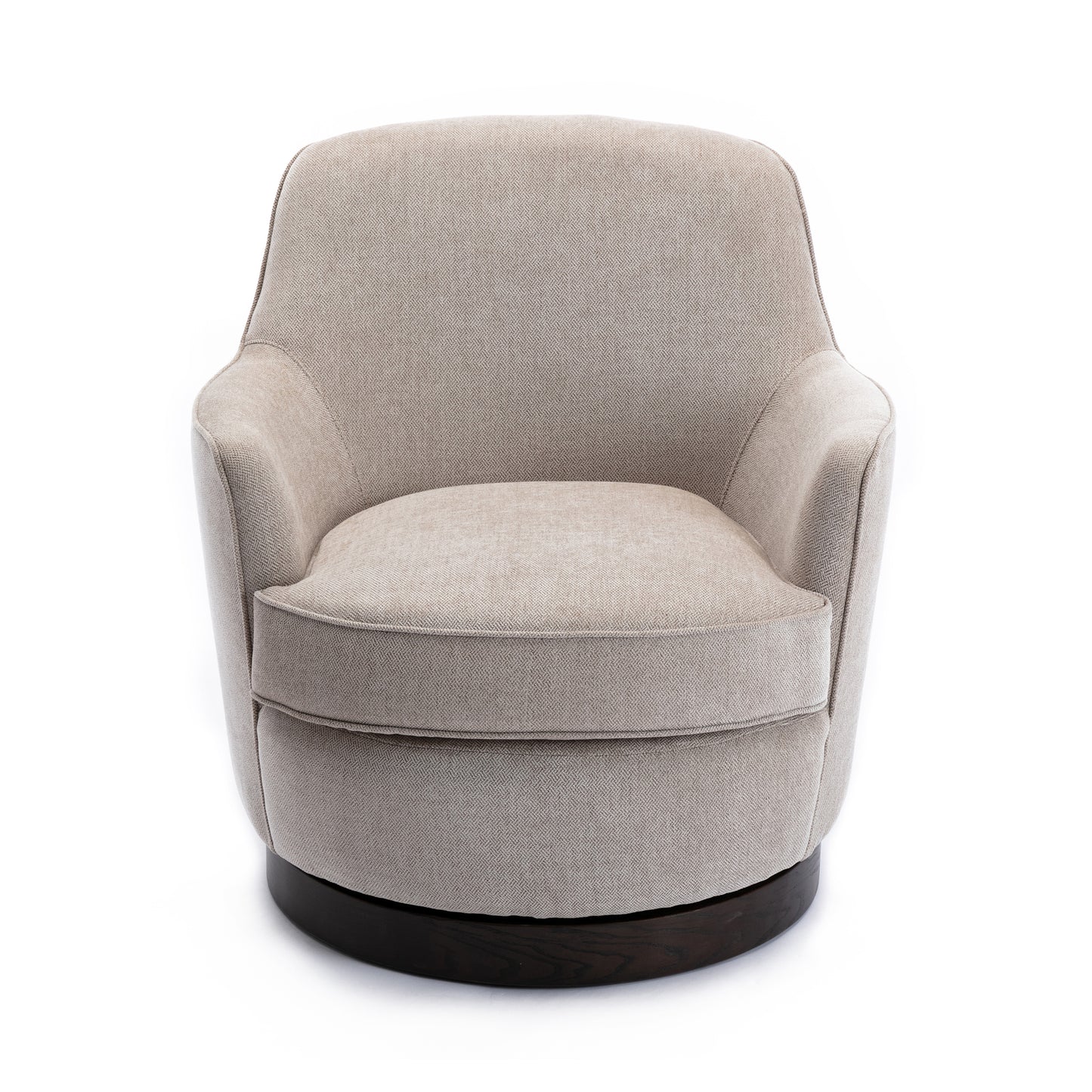 Richfield Wood Base Swivel Chair, Oatmeal