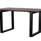 Live Edge 63" Solid Wood Dining Table, Dark Brown