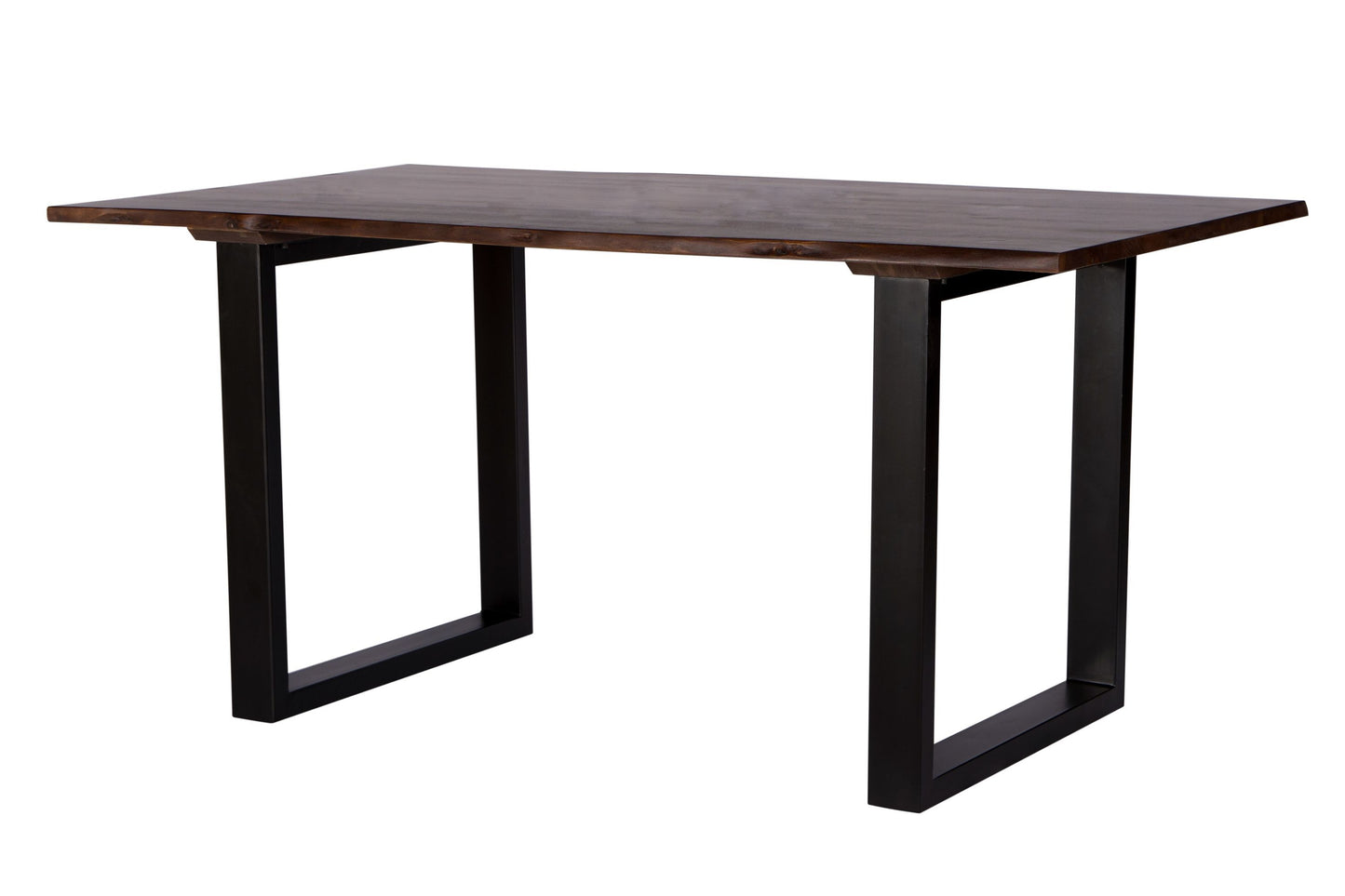 Live Edge 63" Solid Wood Dining Table, Dark Brown