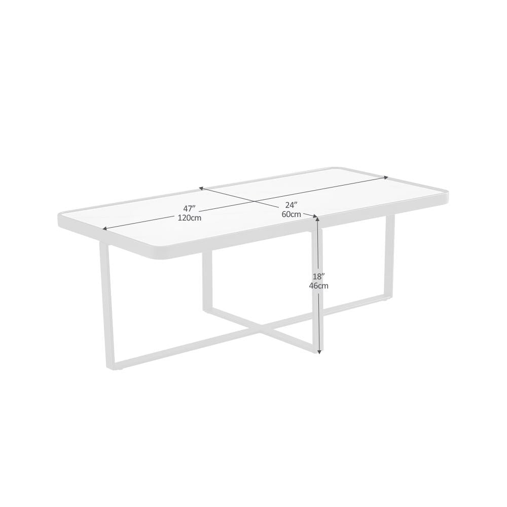 Minimalism Rectangle Coffee Table With Sintered Stone Top-13