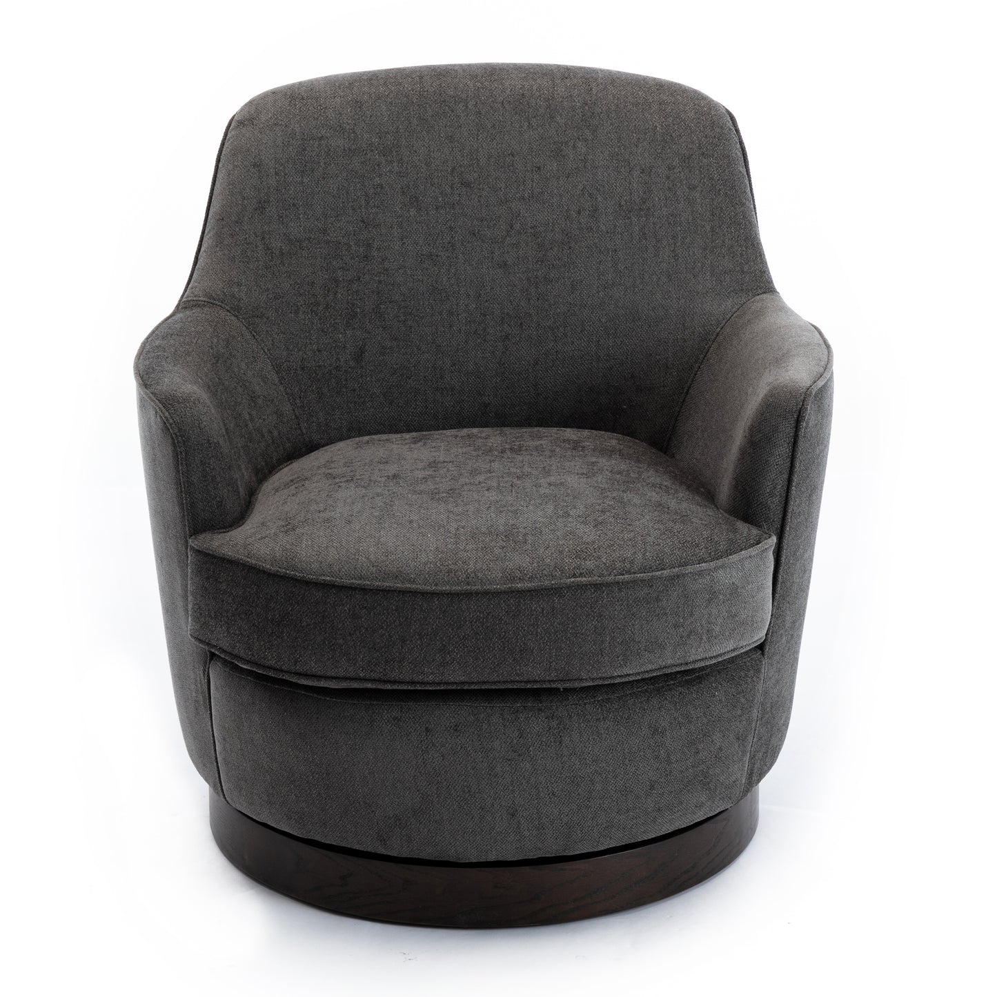 Richfield Wood Base Swivel Chair, Charcoal