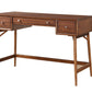 Counter Height Writing Desk with Nickel Knob Hardware, Brown