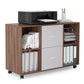 Mobile 2 Drawers Lateral Filing Cabinet, Walnut & Light Grey