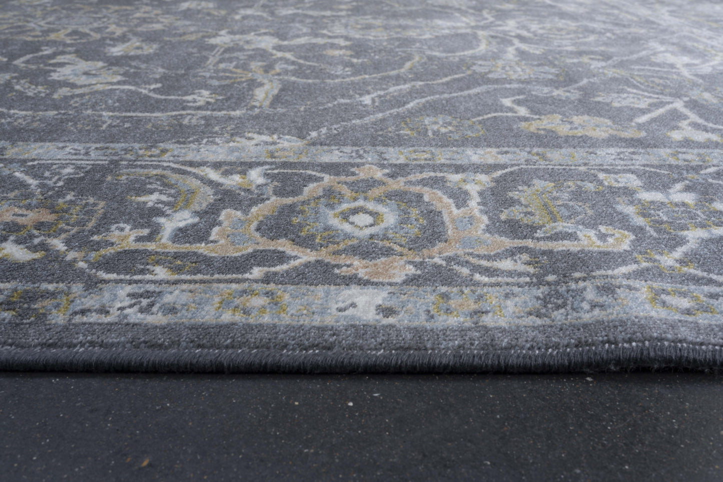 Damara Blue, Gray, and Multi-color Viscose Area Rug