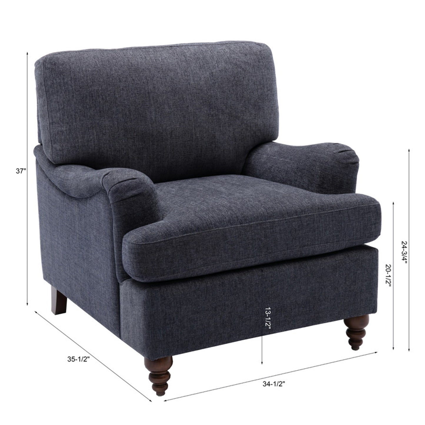 Candor Arm Chair, Navy