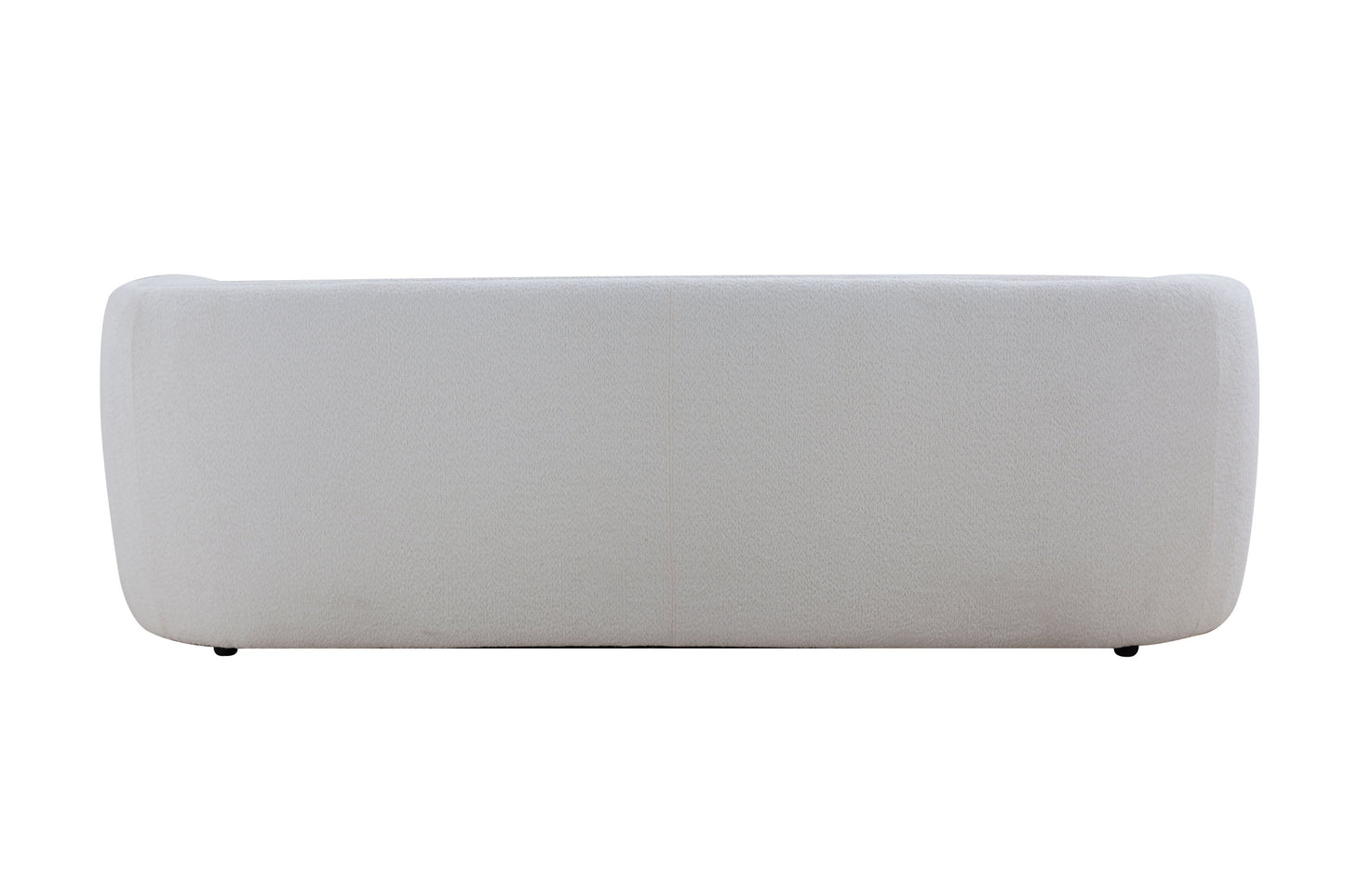 Curved 90.6" Boucle 3-Seat Sofa, White