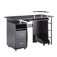 Compact Computer Desk with Two Drawers, Storage & Roller Tray, Black