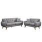 Polyfiber Sofa and Loveseat 2pc Set, Grey