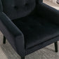 Soft Velvet Accent Chair With Black Legs, Black