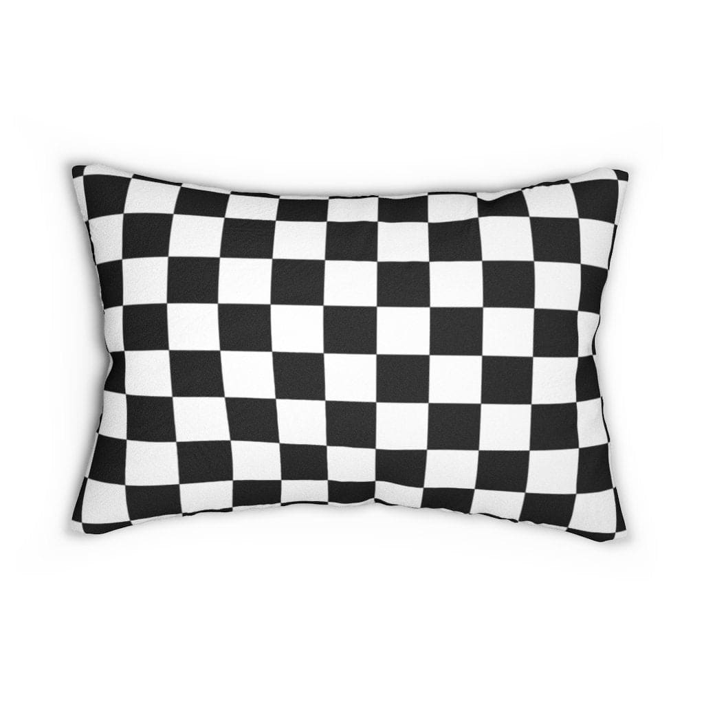 Decorative Double Sided Throw Pillow Black/White Checkers