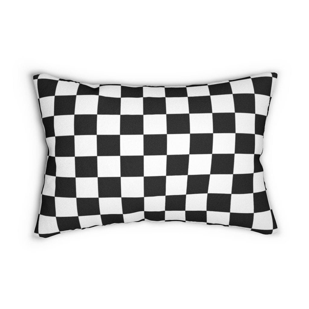 Decorative Double Sided Throw Pillow Black/White Checkers