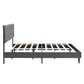 Fabric Upholstered King Size Platform Bed Frame with Headboard, Dark Grey