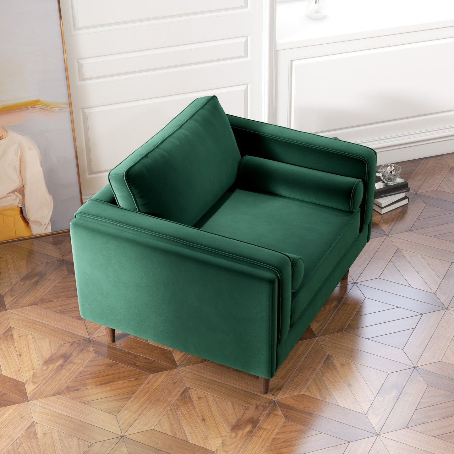 Fairfield Velvet Lounge Chair | Green