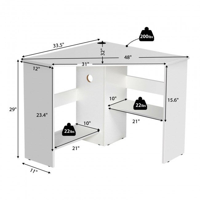 Triangle Corner Computer Desk-14