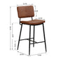 Set of 2 Heavy-Duty Steel Frame Bar Stools-2