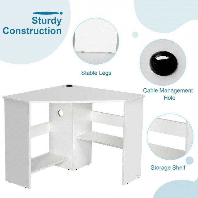 Triangle Corner Computer Desk-15